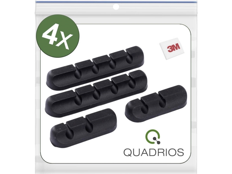 Quadrios 25Ca579 Kabelholder 25Ca579 Sort, Hvid 4 Stk
