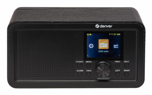 Internet-pöytäradio Denver DIR-200 DAB+, FM, Internet Herätyskello Musta