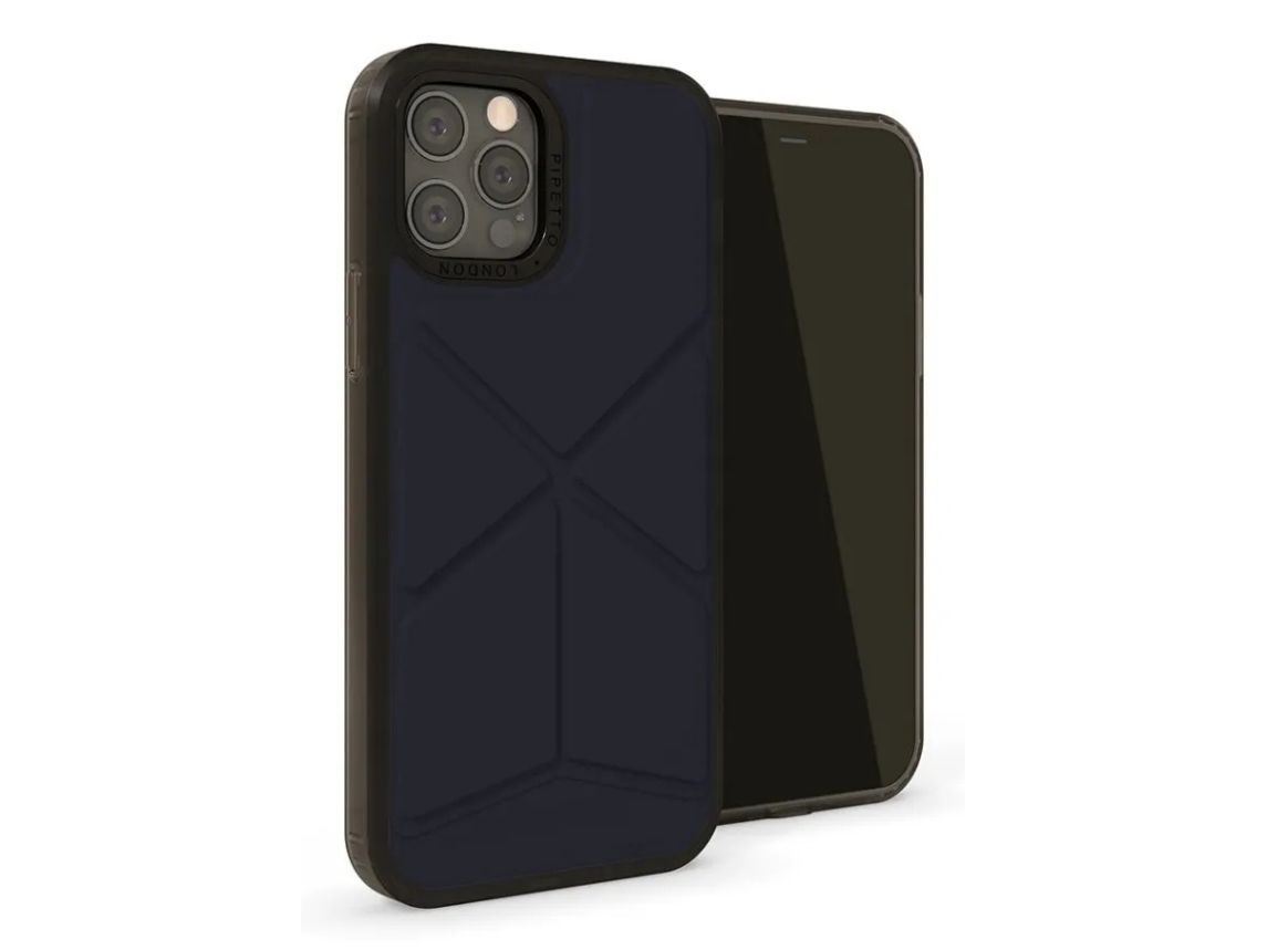 Tasche Pipetto Origami Snap Für Iphone 12 Pro Max - Dunkelblau