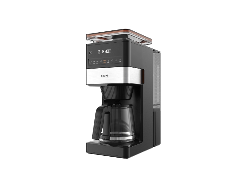Krups Aroma Partner Km8428, Filter Kaffemaskine, 1,5 L, Kaffebønner, Malet Kaffe, Indbygget Kværn, 1000 W, Sort