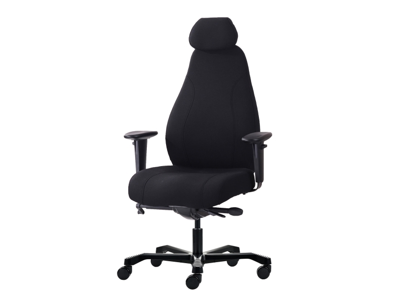 XL kontorsstol Duro svart, med hög rygg, nackstöd och armstöd | Möbler - Stolar & Stolmattor - Kontorsstolar | GameStuff