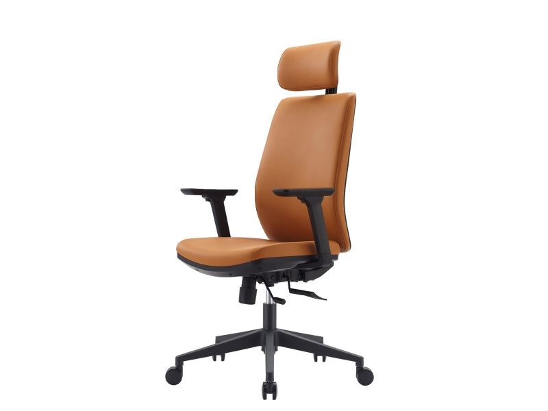 Kontorstol Capo brun, med nakkestøtte og armlæn