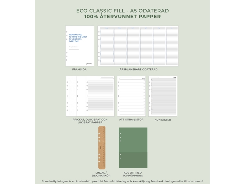 Filofax Eco Essential A5 Systemkalender Askegrå