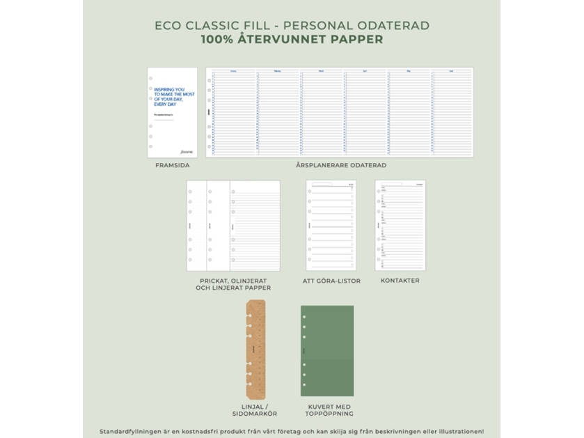 Filofax Eco Essential Personal System Kalender Goldene Eiche