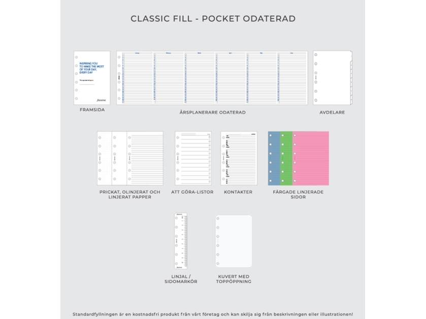 Filfax Systemkalender Classic Croc Pocket Kirsche