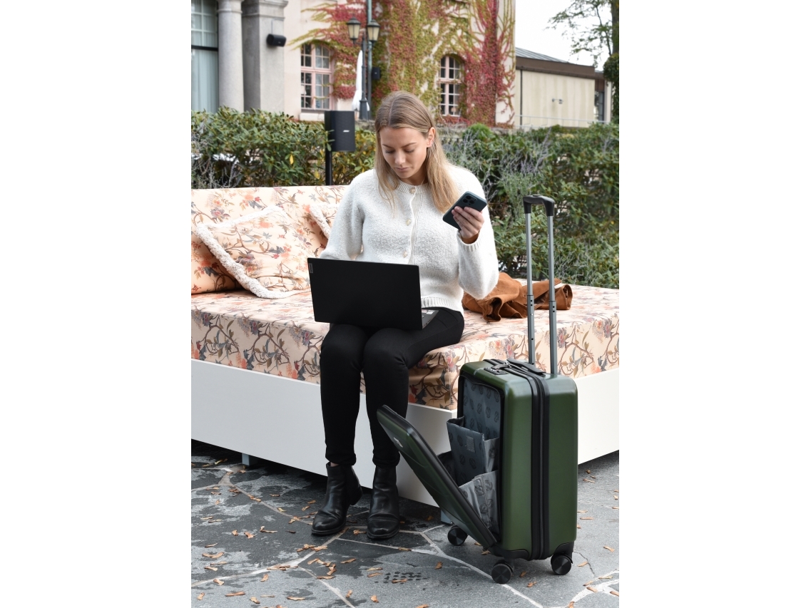 Matkalaukku RW Weekender vihreä PP-muovi käytännöllinen etulokero, jossa TSA-lukko