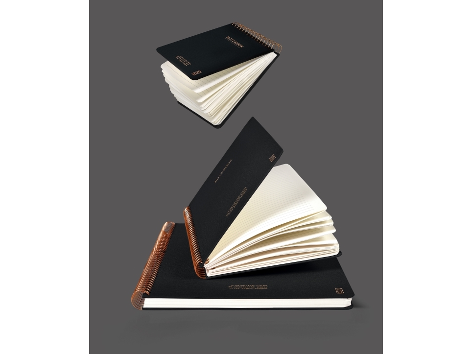 KOZO Kvadreret Notesbog A5 Premium Black - (6 stk.)