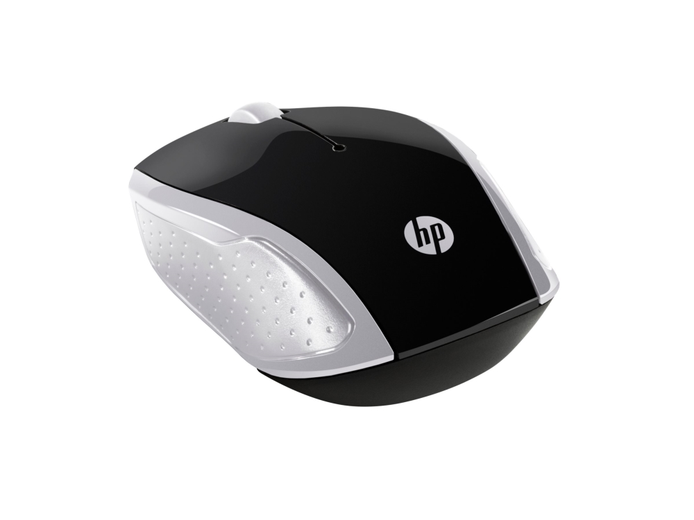 Hp Wireless-Maus 200 (Pike Silver), Beidhändig, Optisch, Rf Wireless, 1000 Dpi, Schwarz, Silber