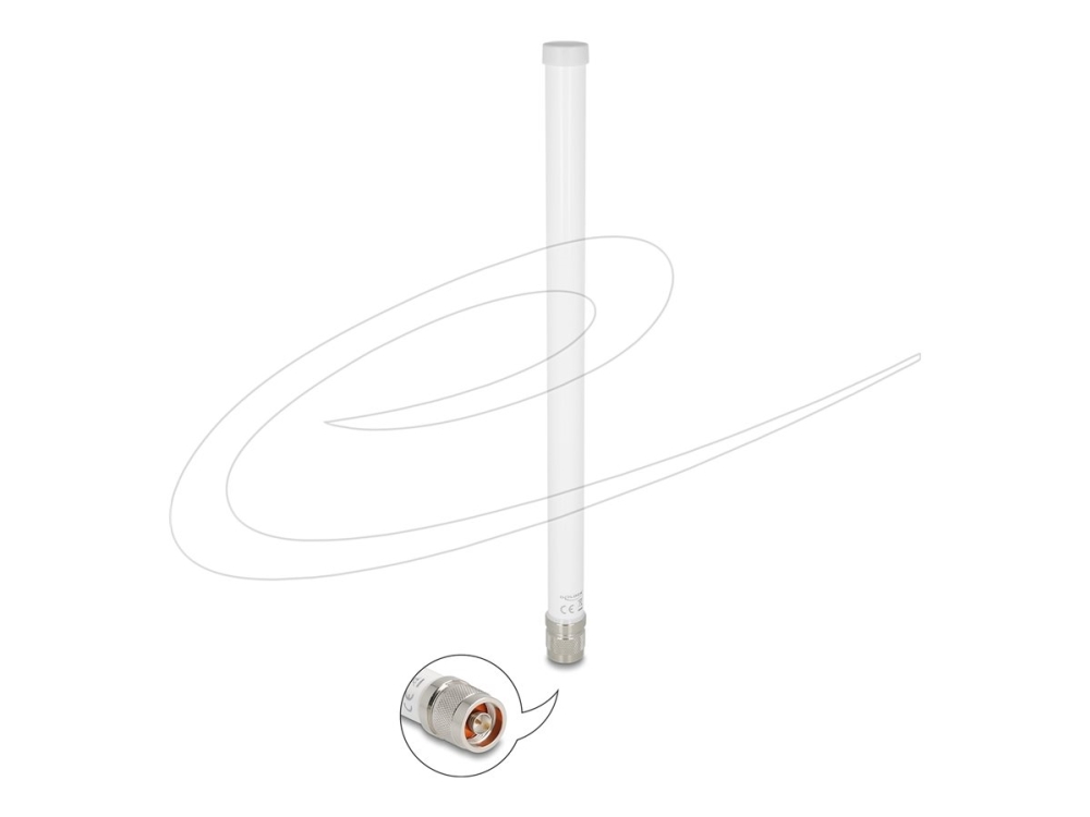 Delock Wifi 7 Antenne N Stecker 4,5 - 6,6 Dbi 32 Cm Omnidirektional Starr Outdoor Weiß, 6,6 Dbi, 2.4 - 2.5, 5.15 - 7.125 Ghz, 50 Ohm, 802.11A, 802.11