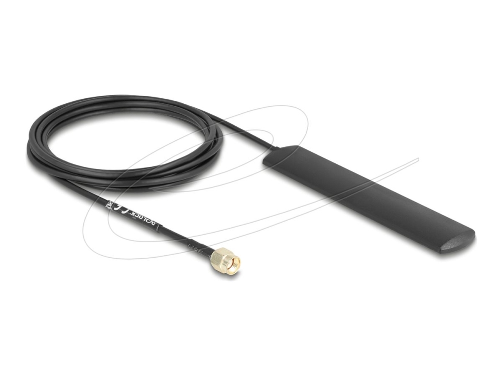 Delock Wifi 5,8 Ghz Antenne Rp-Sma Stecker 3 Dbi Omnidirektional Mit Anschlusskabel Rg-174 3 M Schwarz Klebemontage, 3 Dbi, 5.15 - 5.85 Ghz, 50 Ohm,