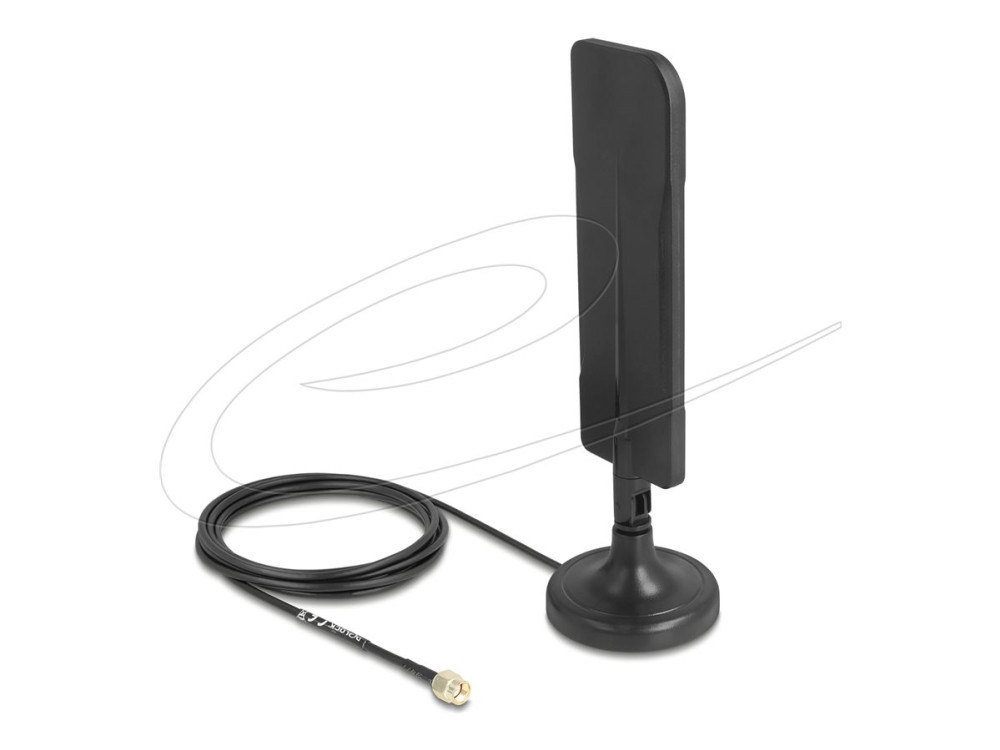 Delock - Antenne - Dipol - Wi-Fi - 3 Dbi - Omni-Directional - Indendørs, Magnetisk Monterbar
