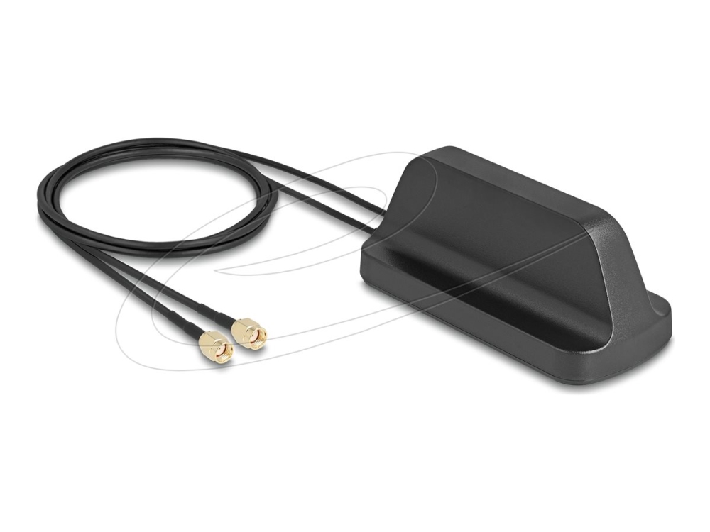 Delock Wifi 7 Antenne 2 X Rp-Sma Stecker 2,4 - 4,0 Dbi Omnidirektional Mit Magnetischem Standfuß Und Anschlusskabel Ula100 1 M Outdoor Schwarz, 4 Dbi