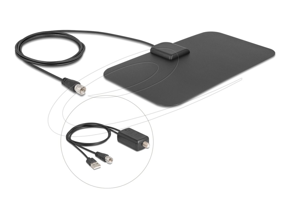 Delock - Antenne - Radio, Tv - Omni-Directional - Indendørs, Klæbende Montering