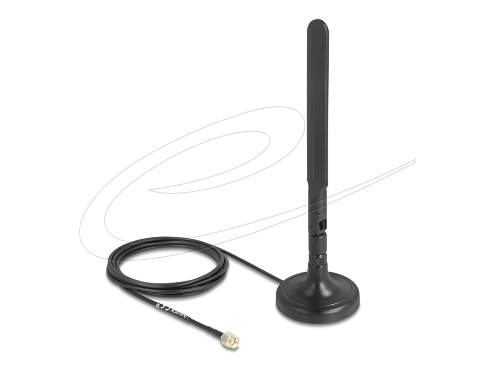 Delock - Antenne - Dipol - Wi-Fi - 3 Dbi - Omni-Directional - Indendørs, Magnetisk Monterbar