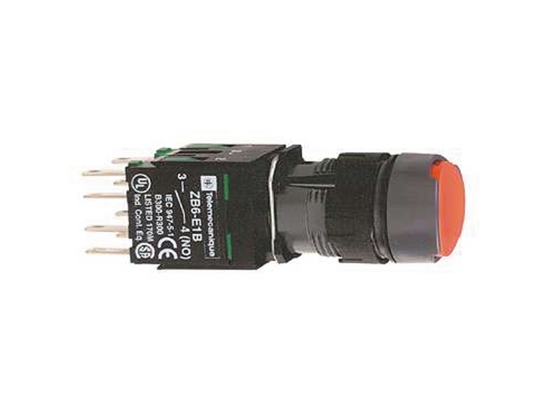 Tryk Xb6 16Mm 1No-1Nc Rød