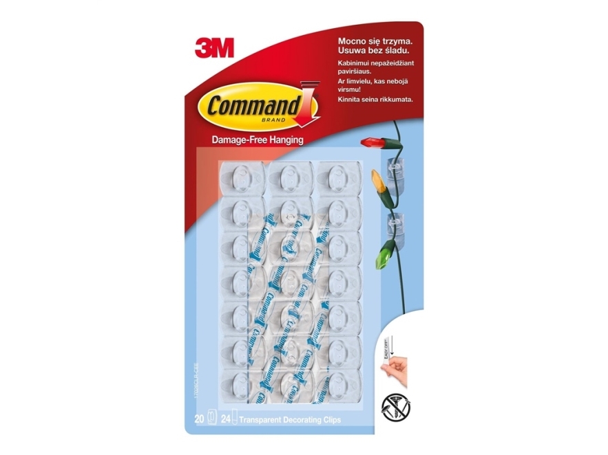 Command gennemsigtige dekorationsclips med gennemsigtige str