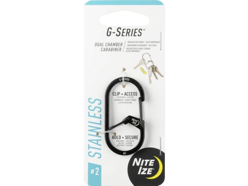 Nite Ize Schlüsselkarabiner Ni-Gs2-01-R6 Schwarz 2 Stück