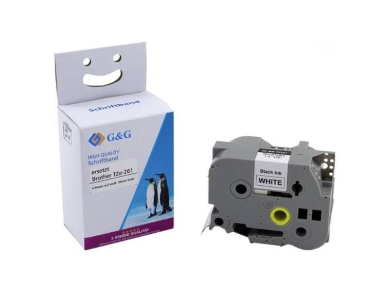 G&G 5T261-Td, Hvid, Brother, Brother Ptouch 3600 Brother Ptouch 900 Brother Ptouch 9200Dx Brother Ptouch 9400 Brother Ptouch..., 3,6 Cm, 8 M