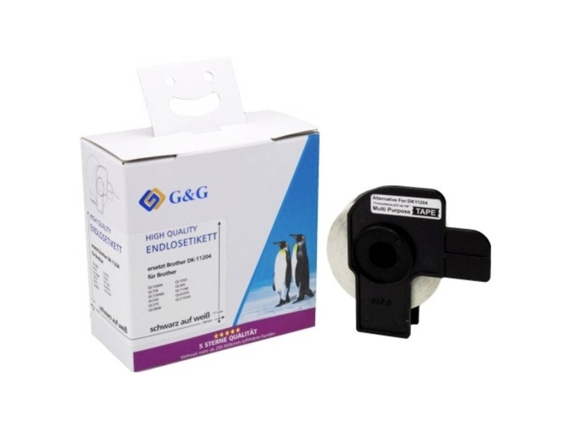 G&Ampg Etiketten Kompatibel Ersetzt Brother Dk-11204 17 X 54 Mm Thermopapier Weiß 400 Stück Permanent Haftende Adressetiketten Et-B-G-11204
