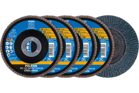 Pferd Steelox Cut-Off Wheel And Flap Disc Sets, 12,5 Cm, 1 Stk
