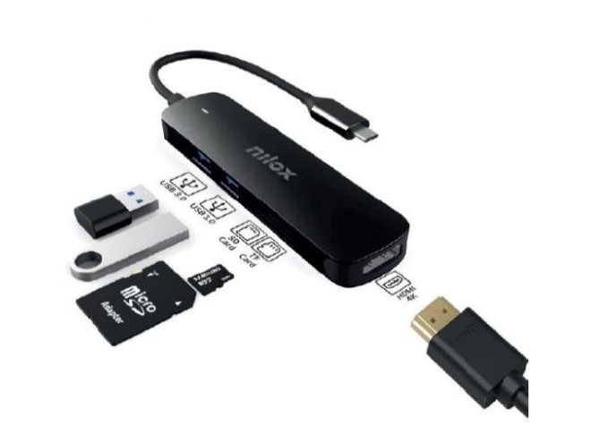 Nilox Dock Usb-C Hdmi 2Xusb3.0, Microsd (Transflash), Sd