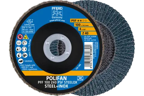 Pferd Polifan Flap Discs Zirconia Alumina Z Psf Steelox, 10 Cm, 10 Stk