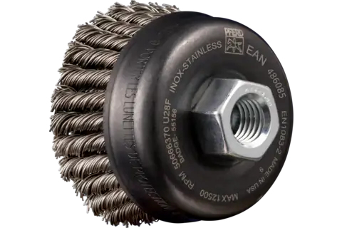 Pferd Cup Brushes Knotted, Full Cable 2 Rows, With Thread, 6,5 Cm, 1 Stk