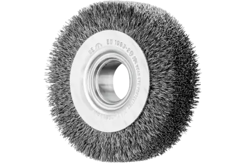 Pferd Wheel Brushes Crimped, Wide, Universal Use, With Hole, 8 Cm, 1 Stk