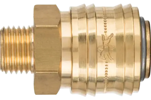 Pferd Self-Closing Valve Couplings With Male Thread Vka 1/4, 1 Stk