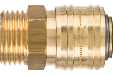 Pferd Self-Closing Valve Couplings With Male Thread Vka 1/2, 1 Stk