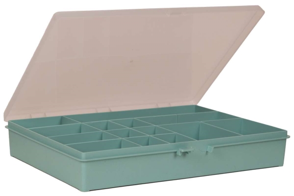 Raaco - Opbevaringsboks Med 14 Rum - 55x33,2x25,4 Cm - Turkis