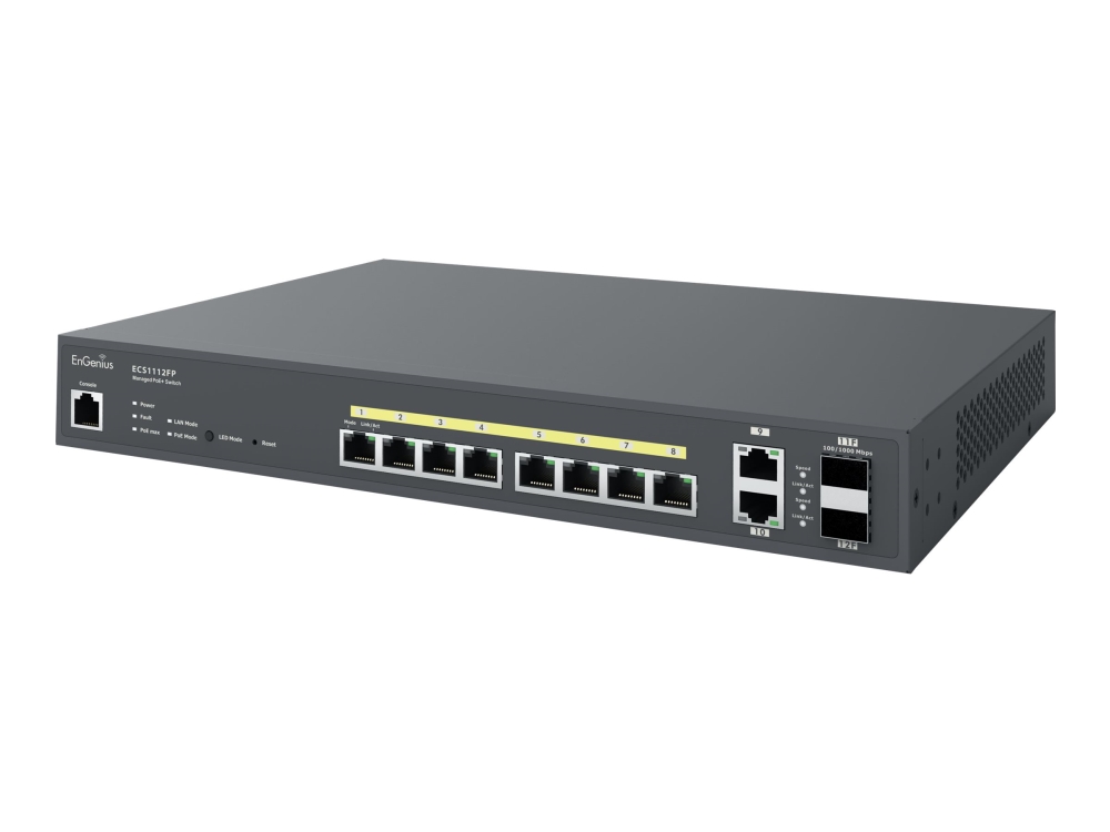 Engenius Ecs1112fp, Switch-Typ: Managed, Switch-Ebene: L2+, Basis Switching Rj-45 Ethernet Ports-Typ: Gigabit Ethernet (10/100/1000), Anzahl Der Basi