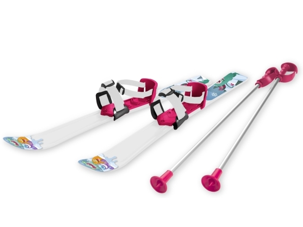 Barnskidor 70 cm med stavar, Vit/Lila | Sport & Träning - Skidor/Snowboard - Skidor | GameStuff