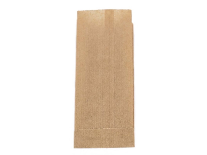 Fransk hotdog pose, 70 x 180 mm flat bag, Papir, brun, pakke a 1000 stk Fødevaregodkendt