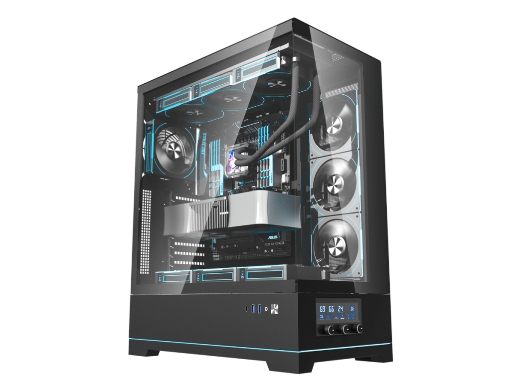 Darkflash Computergehäuse Darkflash Dy451l Pro Mit Lüfter (Schwarz)