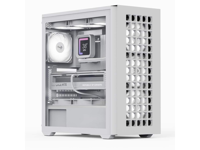 Aerocool D502a, Midi Tower, Pc, Hvid, Atx, Micro Atx, Mini-Itx, Acrylonitrilbutadienstyren, Spcc, Spil