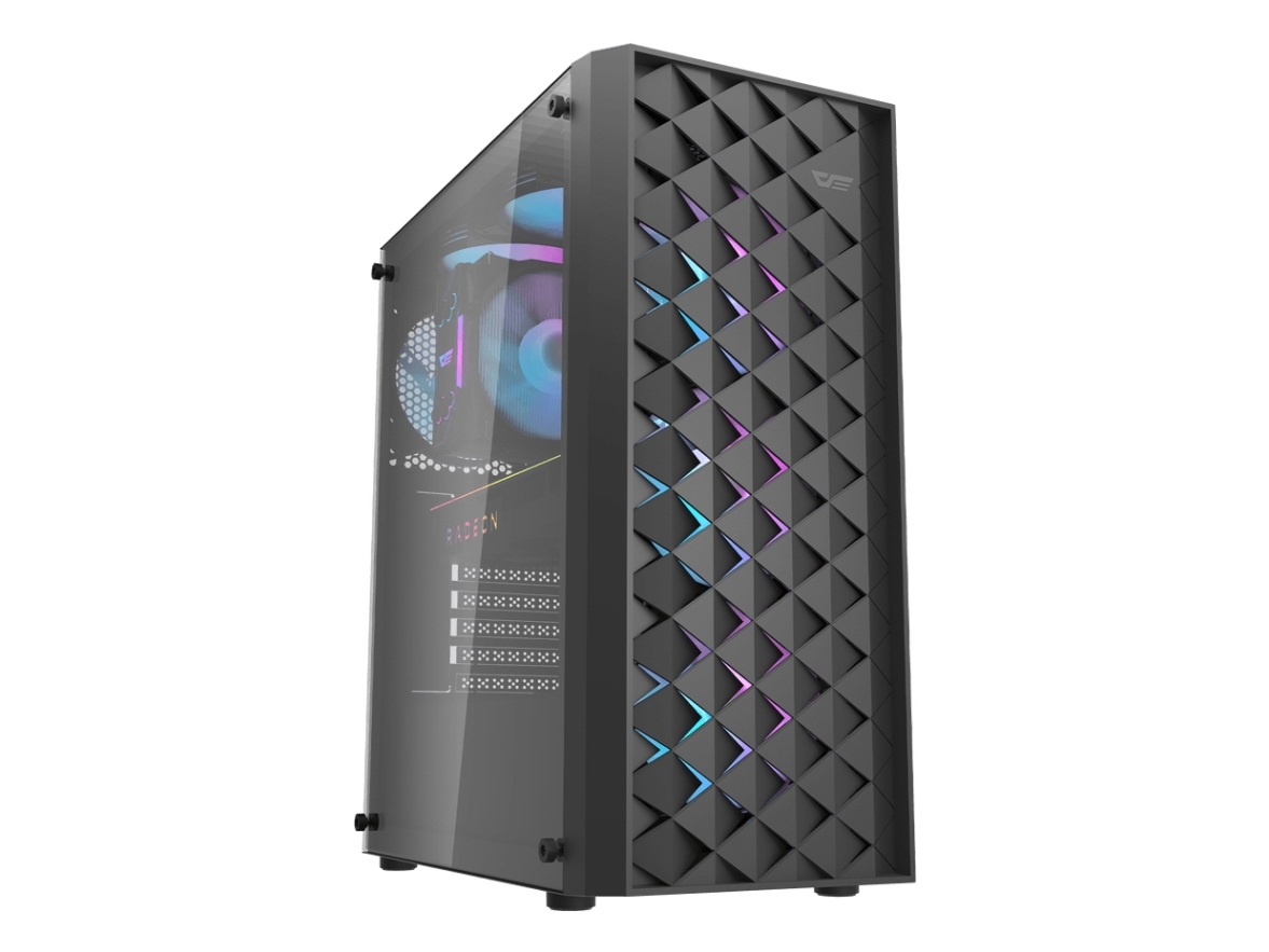 Darkflash Dk351 Black, Tower, Pc, Schwarz, Atx, Itx, Gehärtetes Glas, 16 Cm