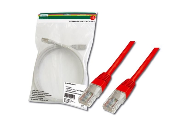 Mercodan - Patchkabel - Rj-45 (Han) Til Rj-45 (Han) - 1.5 M - Utp - Cat 5E - Rød