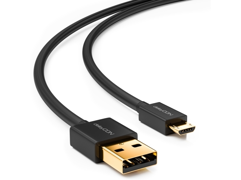 Deleycon Mk2296, 0,15 M, Usb A, Micro-Usb B, Usb 2.0, 0,48 Gbit/Sek., Sort