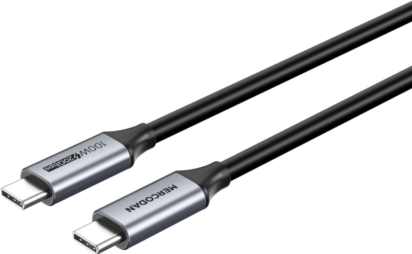 Mercodan Usb-C Kabel 5,0M, Usb 3.2 Gen 2, 20Gbps, 100W Pd, 4K@60Hz, Tpe Kappe, Space Grey, 5 M, Usb C, Usb C, Usb 3.2 Gen 2 (3.1 Gen 2), 20 Gbit/S, S