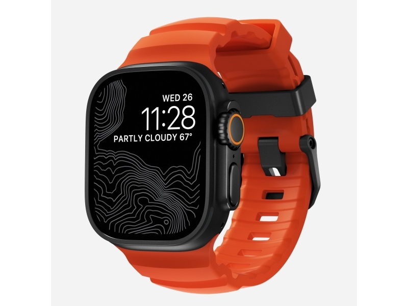 Nomad Rocky Point Band, Band, SmartWatch, Sort, Apple, Ultra / 46mm, Læder, Titanium