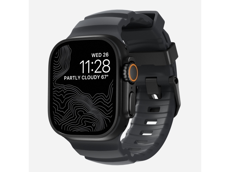 Nomad Rocky Point Band, Band, SmartWatch, Sort, Apple, Ultra / 46mm, Læder, Titanium