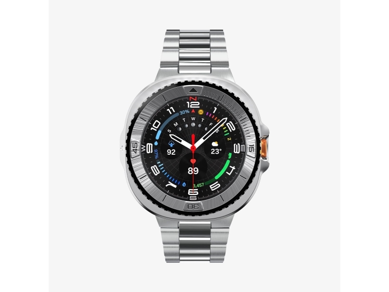 Spigen Bezel Tune Pro, Cover, Smartwatch, Sølv, Samsung, Galaxy Watch 8 Classic (46Mm), Polykarbonat (Pc), Rustfrit Stål