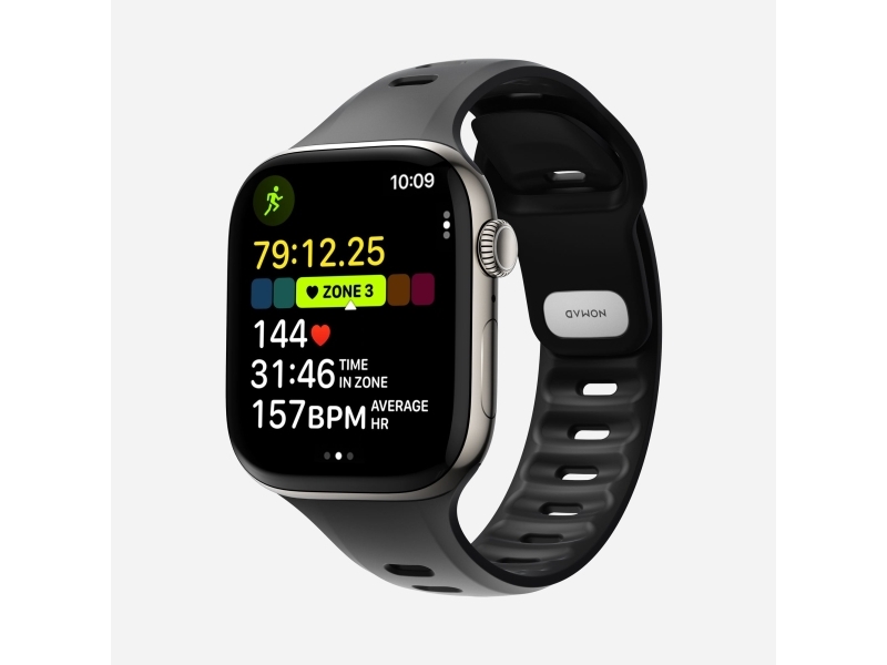 Nomad Tempo Band, Band, Smartwatch, Svart, Apple, 45mm / 46mm, Gummi
