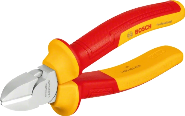 Bosch 1.600.A02.Nd9, Seitenschneiderzange, Chrom-Vanadium-Stahl, Rot, Gelb, 1000 V, 29 Mm, 163 Mm
