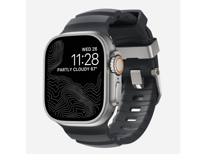 Nomad Rocky Point Band, Band, SmartWatch, Naturlig, Apple, Ultra / 46mm, Læder, Titanium