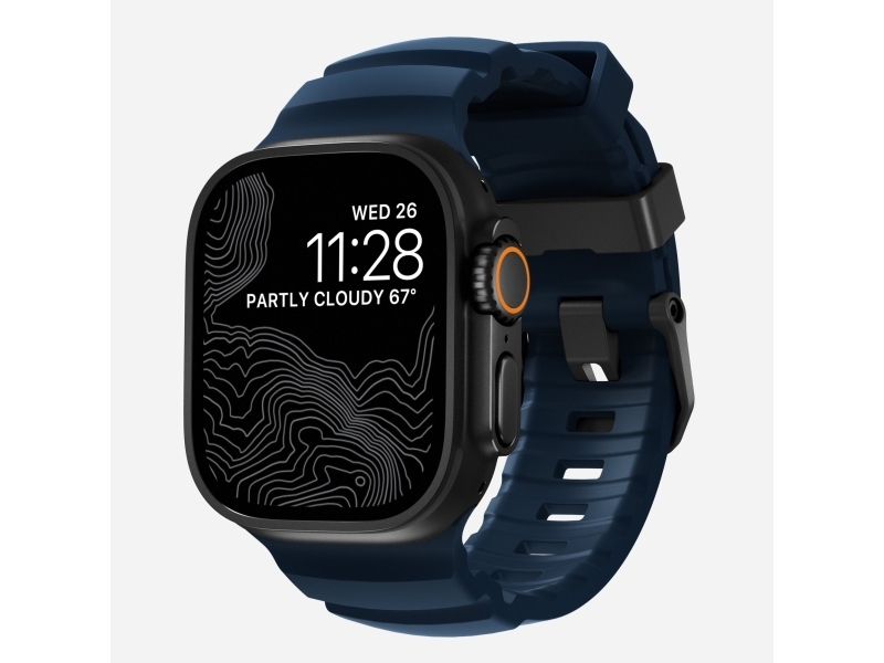 Nomad Rocky Point Band, Band, Smartwatch, Sort, Apple, Ultra / 46Mm, Læder, Titanium