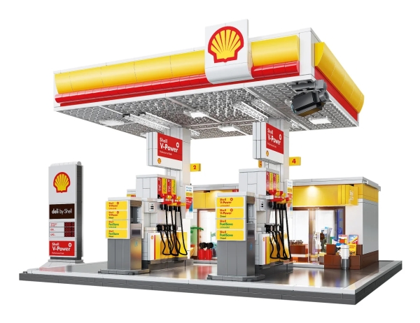 Jamara CaDA Shell Gas Station with Shop and Car Wash, Byggsats, 14 År, 1309 styck, 2,61 kg | N - A | GameStuff
