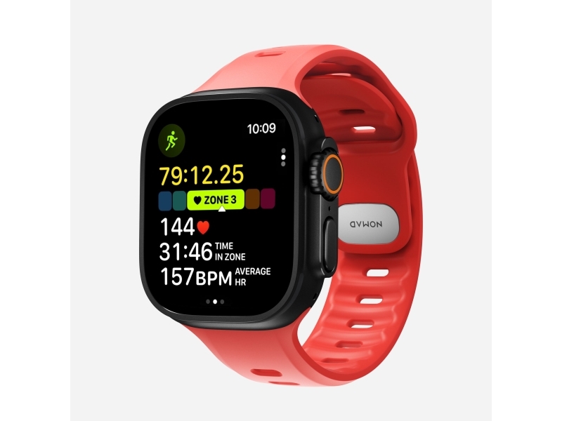 Nomad Tempo Band, Band, Smartwatch, Red, Apple, 49Mm / Ultra, Rubber