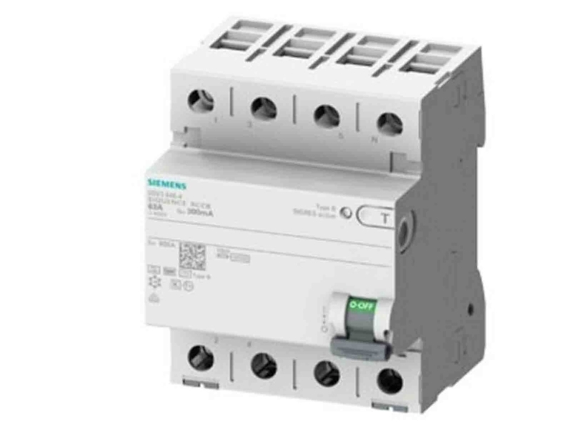 Siemens Fejlstrømsafbryder (Rcd) 40A 30Ma, 4P, Type B, 72Mm Bred